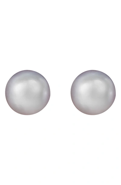 Splendid Pearls 14k Yellow Gold 5-5.5mm Grey Freshwater Pearl Stud Earrings In Dyed Gray