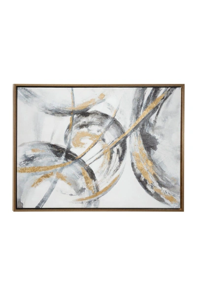 Cosmoliving By Cosmopolitan Cosmo By Cosmopolitan Large Metallic Gold & Black Contemporary Abstract Framed Art Painting
