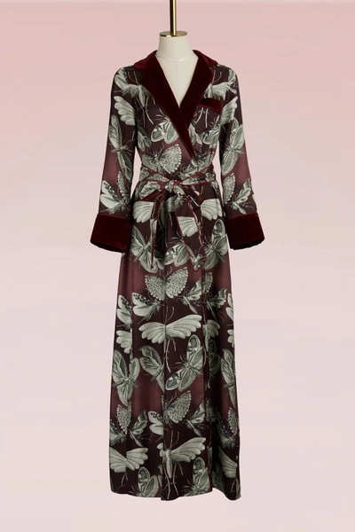 F.r.s For Restless Sleepers Roda Silk Coat In Bordeaux