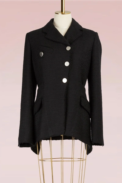 Proenza Schouler Asymmetrical Tweed Jacket In 00200 Black