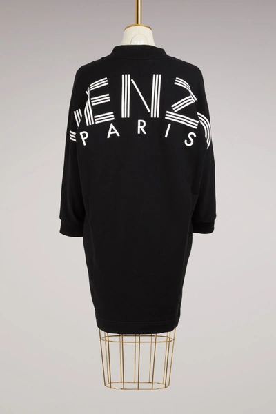 Kenzo Cotton Sweatshirt Skirt In Black