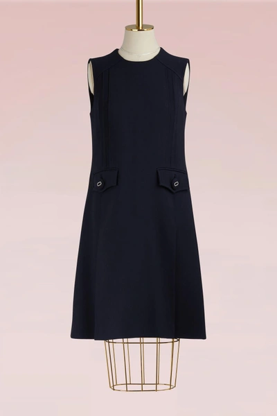 Prada Short Sleeves Dress In Navy