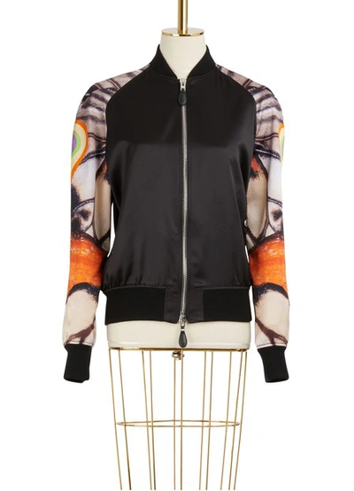 Givenchy Silk Bomber Jacket With Butterfly Print In Multicolor