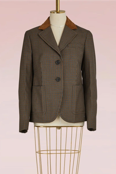 Prada Pdg Blazer In Tabacco Ferro