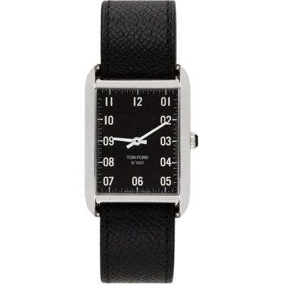 Tom Ford Stainless Steel & Leather-strap Watch In Black