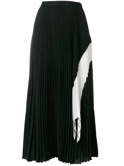 Proenza Schouler Monochrome Pleated Midi Skirt In Black/white