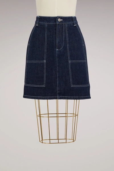 Kenzo Short Denim Skirt In Ink