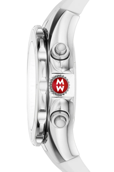 Michele White Tahitan Jelly Bean Watch, 40 Mm