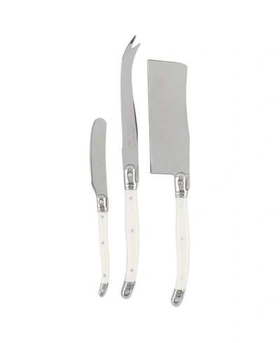 French Home Laguiole Cheese Knives, Set Of 3 In Open White