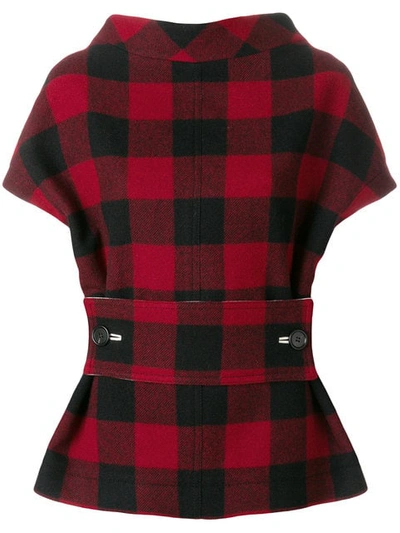 Marni Structural Checked Blouse In Red