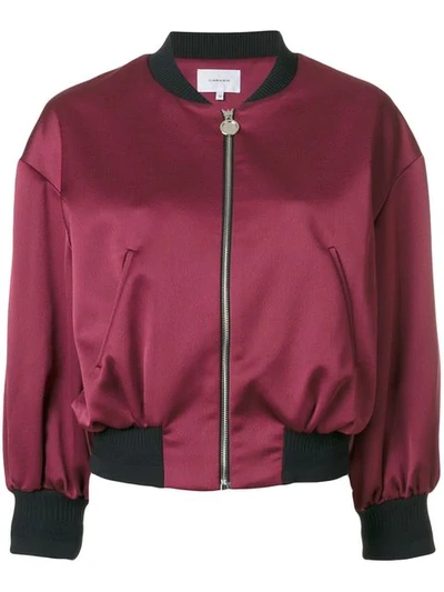 Carven Cropped Bomber Jacket In Pink
