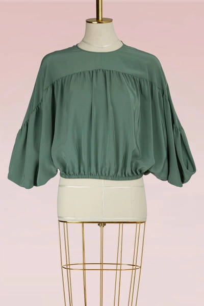 Red Valentino Silk Blouse In Green