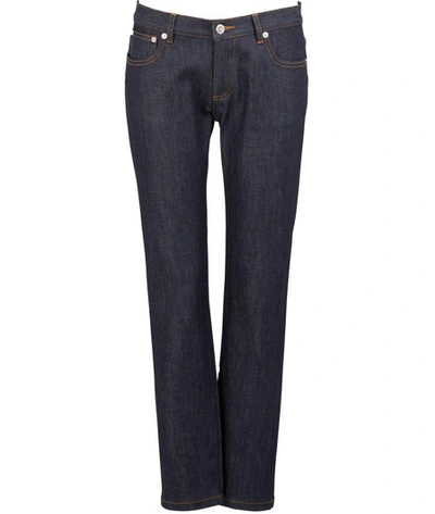 Apc Stretch Cropped Jeans In Blue