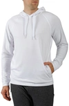 90 Degree By Reflex Terry Pullover Drawstring Hoodie In White