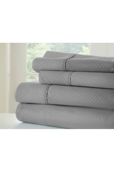 Ienjoy Home Hotel Collection Premium Ultra Soft 4-piece Checkered Bed Sheet Set In Grey