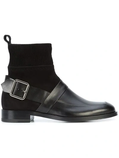 Pierre Hardy Suede Calfskin Ankle Boots In Black