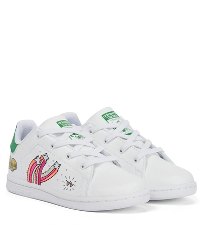 Adidas Originals Kids' Stan Smith Faux Leather Sneakers In White