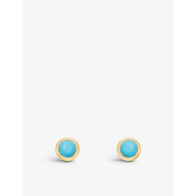 Astley Clarke Mini Stilla 18ct Yellow-gold Vermeil Sterling Silver And Turquoise Earrings In Blue