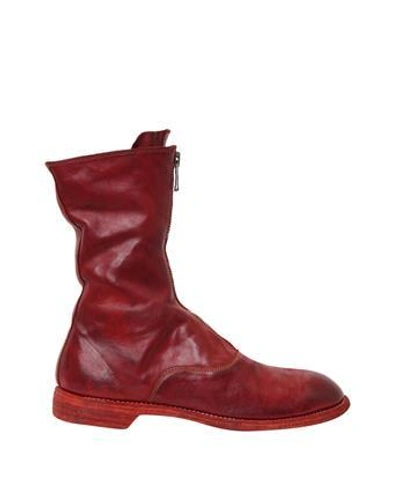 Guidi 310 Leather Boots In Rosso