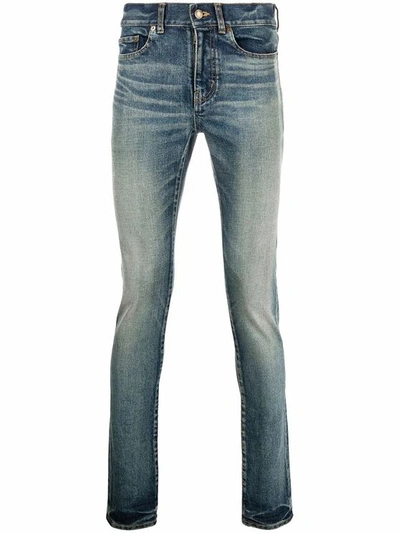 Saint Laurent Men's Blue Cotton Jeans