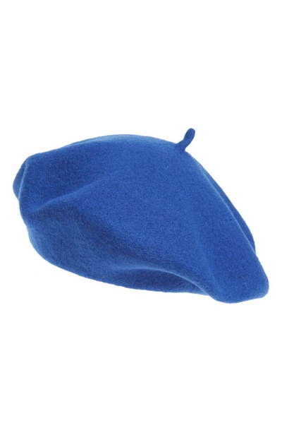 Halogenr Halogen Wool Blend Beret In Blue Surf