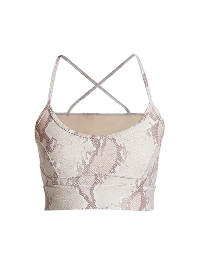 Varley Irena Cropped Tank Top In Champagne Snake