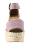 Marc Fisher Ltd Alida Espadrille Platform Wedge In Med Purple Suede