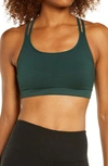 Zella Seamless Strappy Sports Bra In Green Park