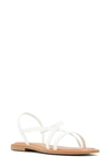 Aldo Broasa Flat Sandal In White Faux Leather
