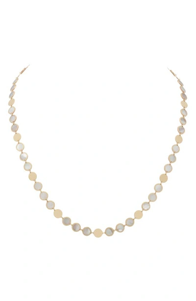 Stephanie Windsor Mother-of-pearl Inlay Link Necklace In Yellow Gold