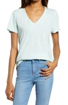 Madewell Whisper Cotton V-neck T-shirt In Blue Hematite