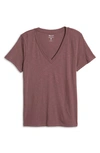 Madewell Whisper Cotton V-neck T-shirt In Misty Plum