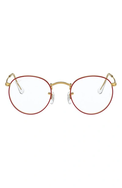 Ray Ban Ray-bay 47mm Round Optical Glasses In Trans Grn