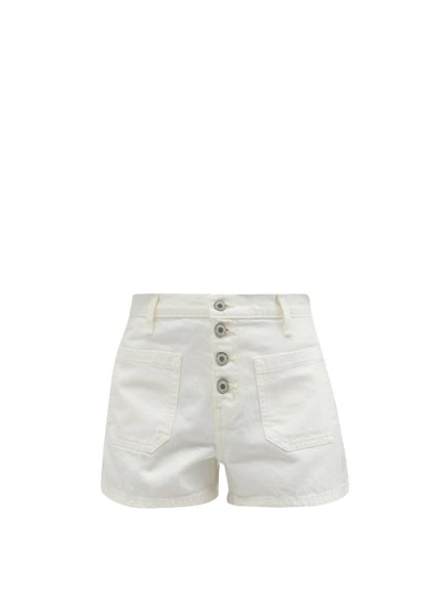 Nili Lotan Mollie High-rise Denim Shorts In White