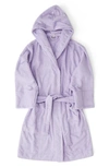 Tekla Organic Cotton Hooded Bathrobe In Lavender