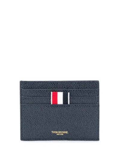 Thom Browne Rwb Leather Card Holder In Black