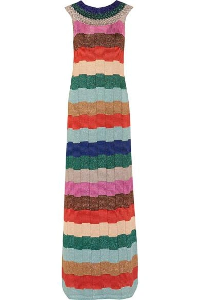 Missoni Striped Metallic Crochet-knit Maxi Dress | ModeSens