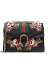 Gucci Dionysus Medium Appliquéd Textured-leather Shoulder Bag In Red