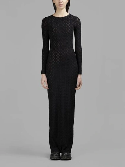 Gareth Pugh Women's Black Long Bodyhugging Sheer Dress