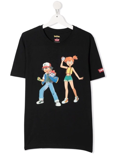 Levi's Teen Pokemon-print Cotton T-shirt In Black