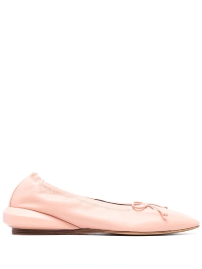 Lanvin 蝴蝶结细节芭蕾平底鞋 In Pink