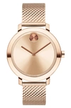 Movado Bold Mesh Strap Watch, 34mm In Rose Gold