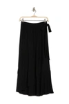 Go Couture Faux Wrap Midi Skirt In Black
