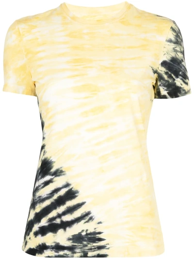 Proenza Schouler White Label Tie-dye Crewneck T-shirt In Yellow/black/white