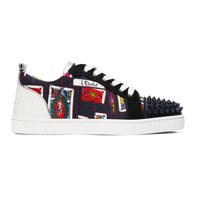 Christian Louboutin Mens Black-multi/marine Louis Junior Spikes Orlato Flat Clf Toil 10