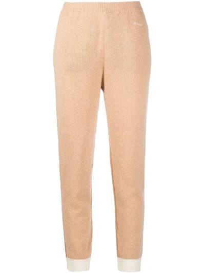 Marni Cashmere Trousers W/ Stitched Logo In Neutrals