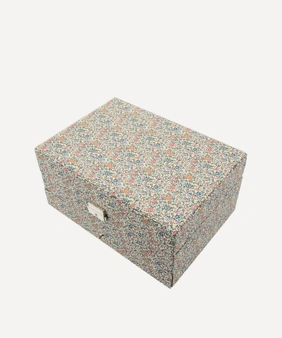 Bon Dep Katie And Millie Liberty Print Square Jewellery Box In Blue
