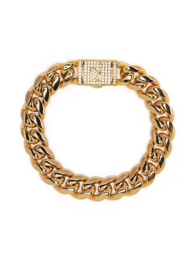 Darkai 18k Gold-plated & Cubic Zirconia Cuban-link Chain Bracelet In Ggdil Gold