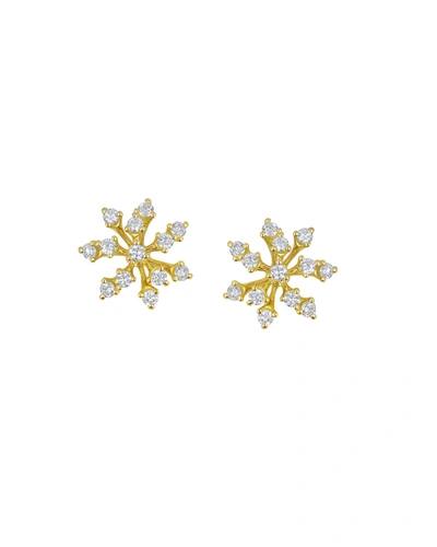 Hueb 18k Yellow Gold Luminus Diamond Cluster Stud Earrings In Rose Gold