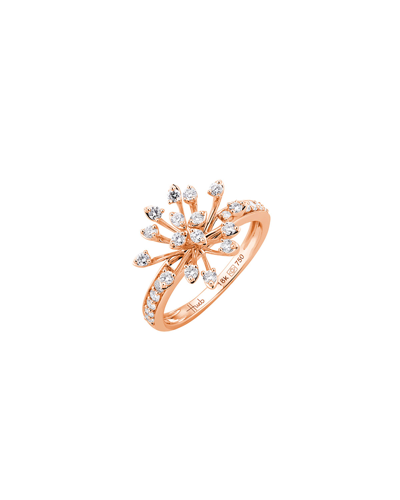 Hueb 18k Yellow Gold Luminus Diamond Starburst Statement Ring In Pink Gold